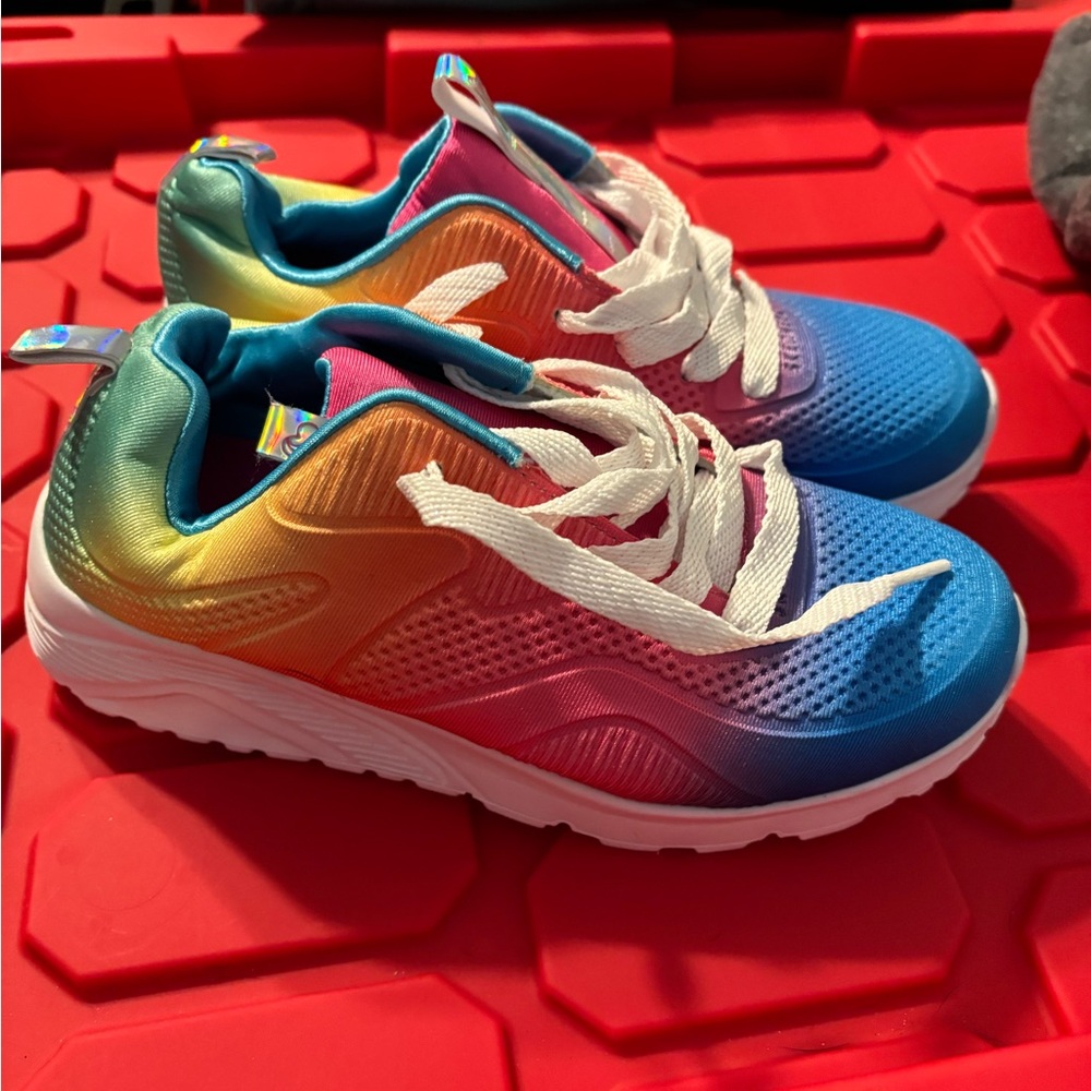 New Girls Skechers Uno Rainbow Size 3 Sneakers